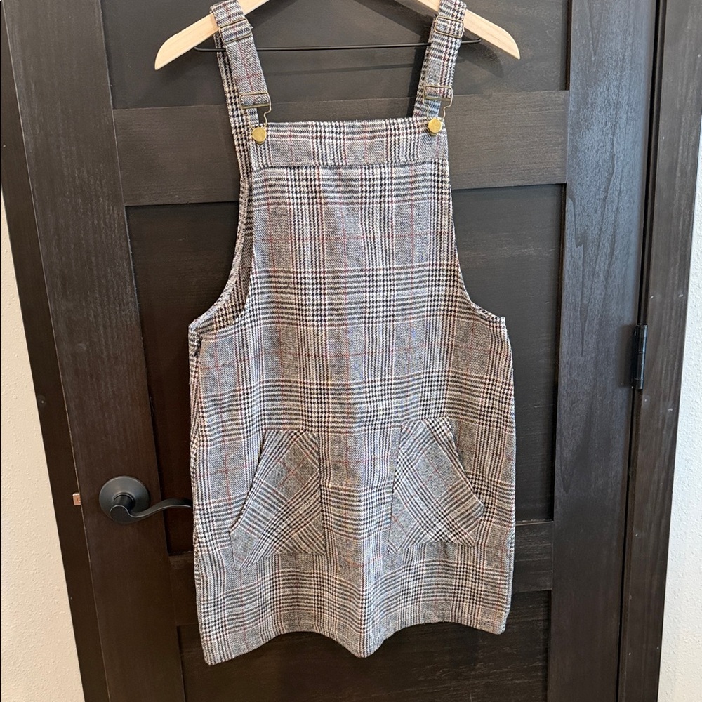 CUPSHE Plaid Mini Jumper Dress with Pockets